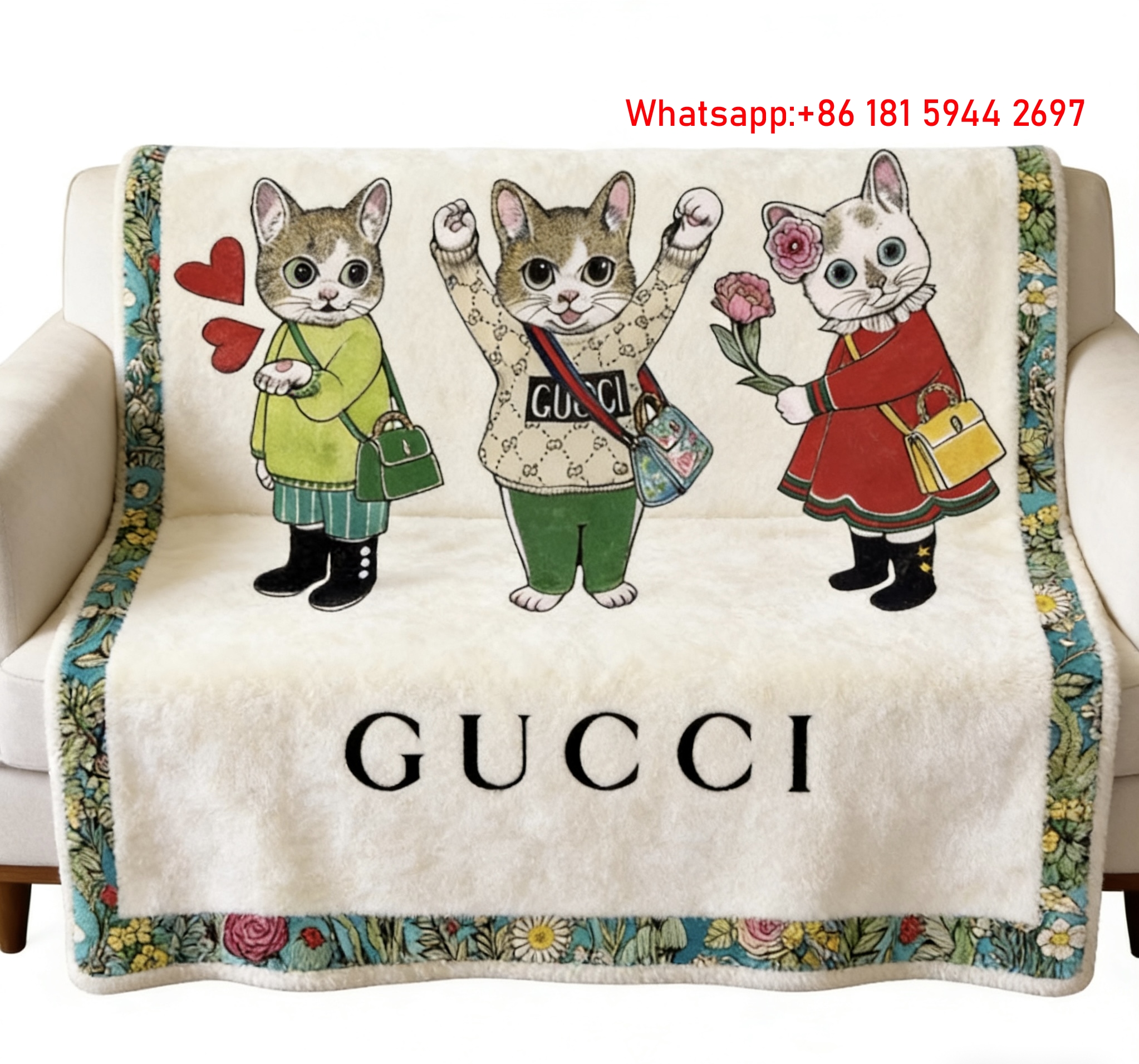 Gucci Feline Trio Throw Blankets IMG_2962